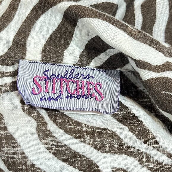 Vtg Zebra Safari Button Shirt Women Large Lagenlook Lightweight Artsy Eclectic - Picture 8 of 11